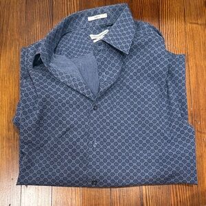 Lucky Brand Blue Patterned Button-Up Shirt